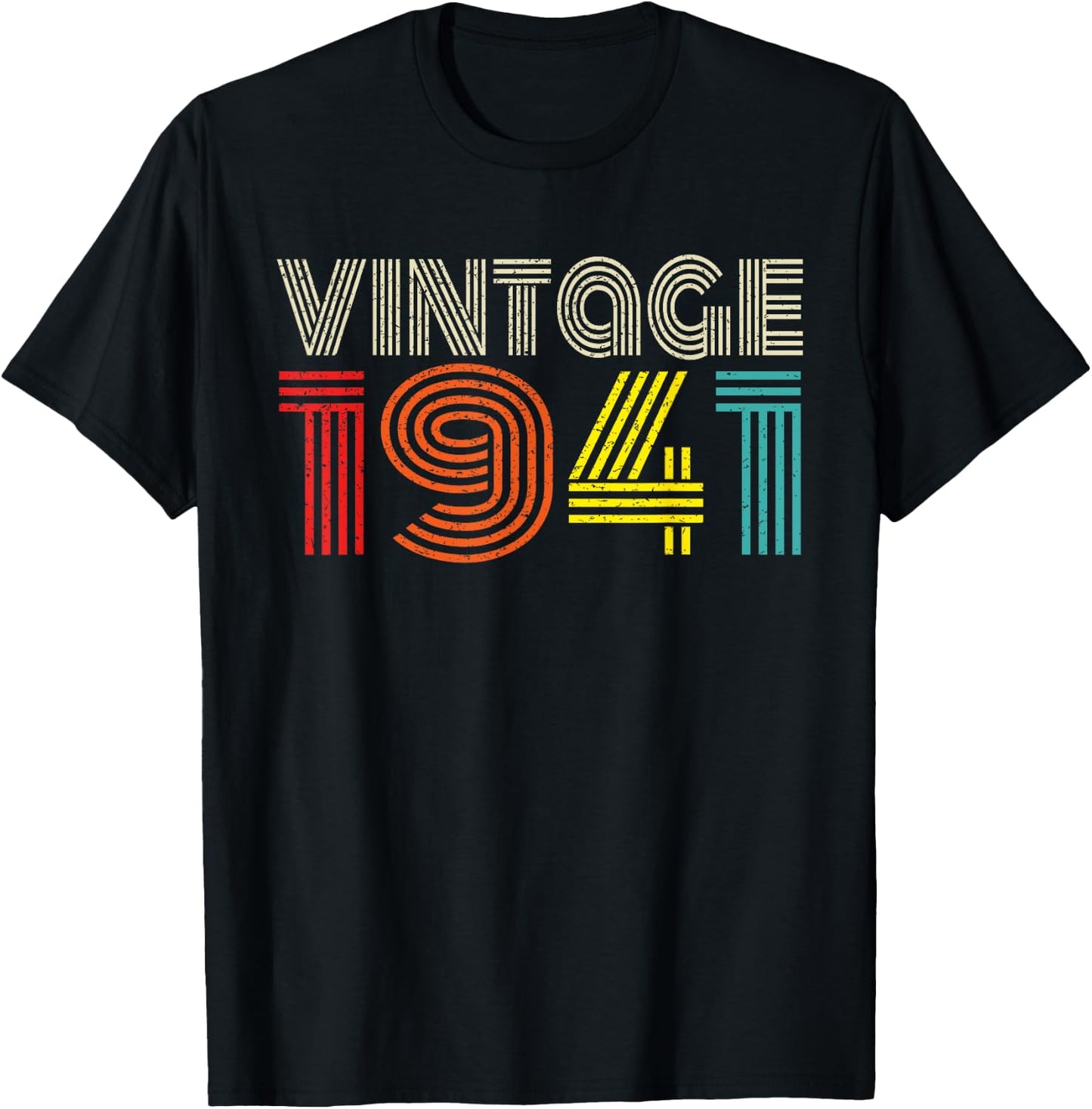 Vintage 1941 Classic 1941 Men Women Vintage Year Birthday T-Shirt - T-Shirt | Black