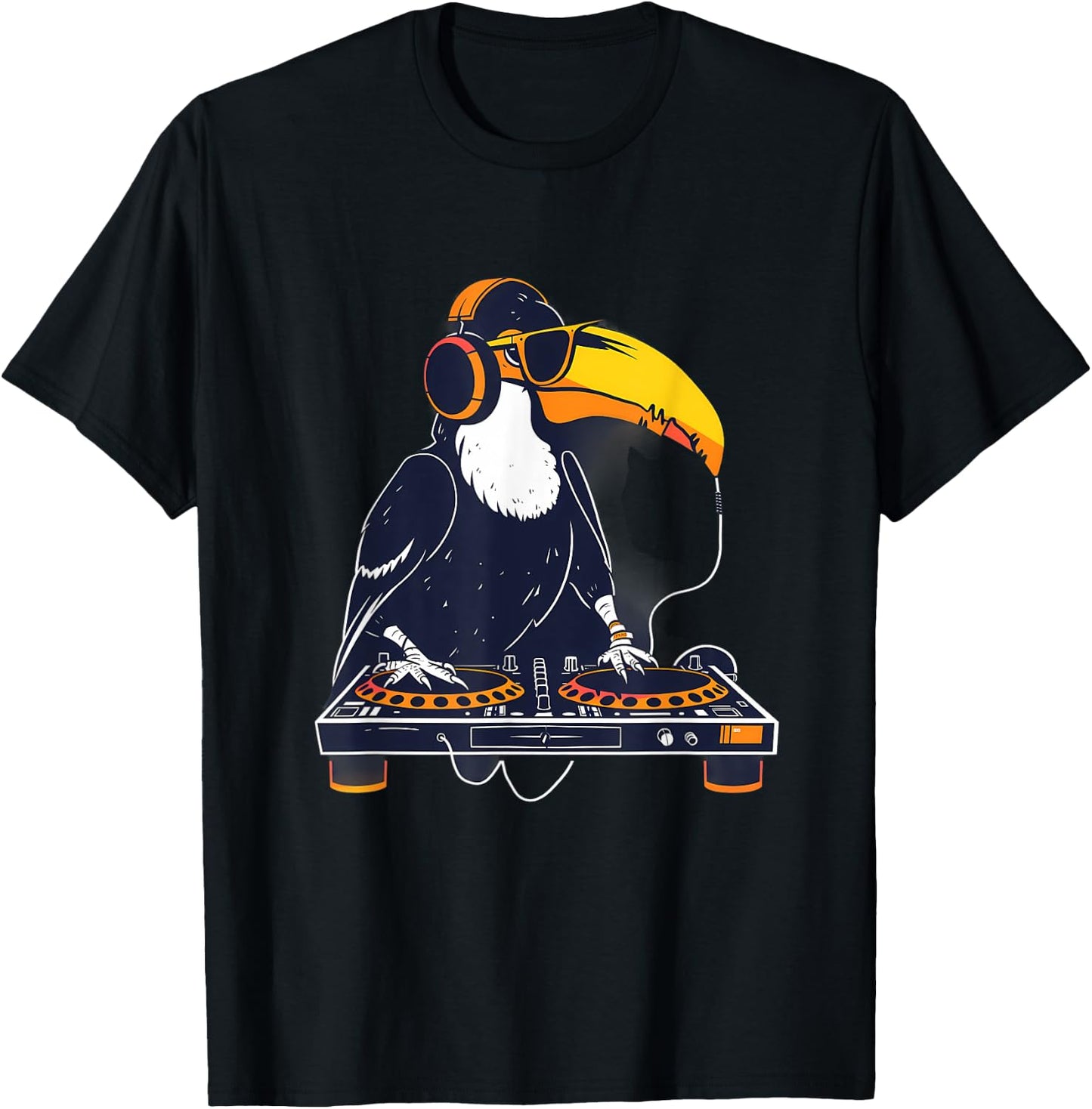 Toucan DJ Turntable DJ Toucan Techno Beatmaker House Music T-Shirt - T-Shirt | Black