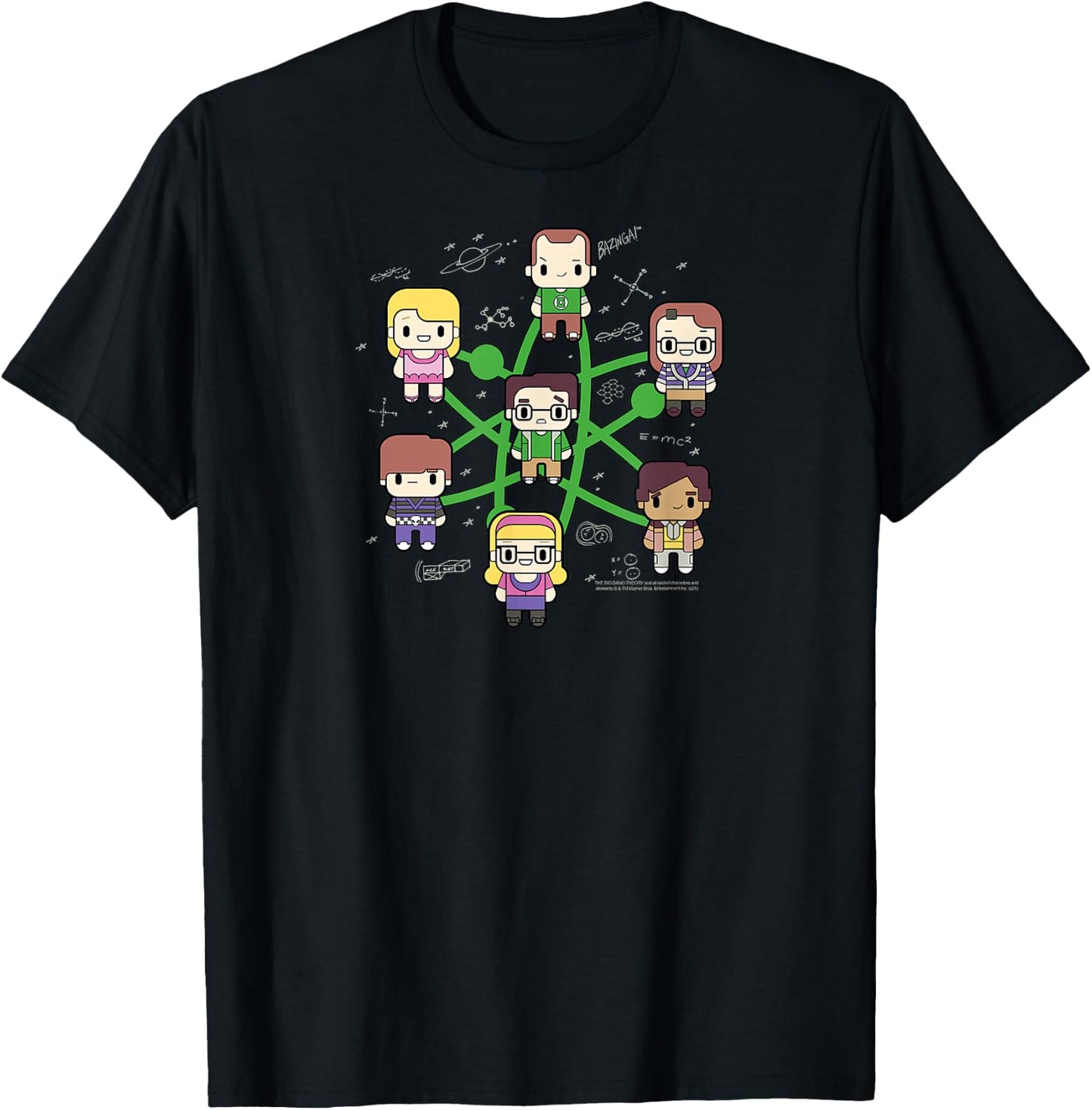 The Big Bang Theory Atom Character Cartoons TV Show T-Shirt - T-Shirt | Black