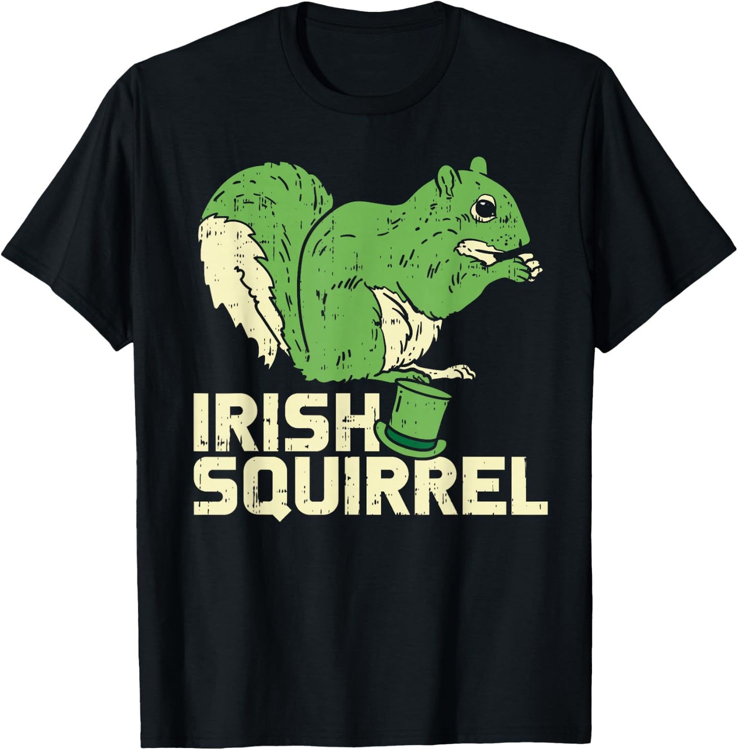 Green Irish Squirrel Cute St Patricks Day Animal Lover Gift T-Shirt - T-Shirt | Black
