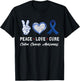 Peace Love cure Colon Cancer awareness men women Kids T-Shirt - T-Shirt | Black