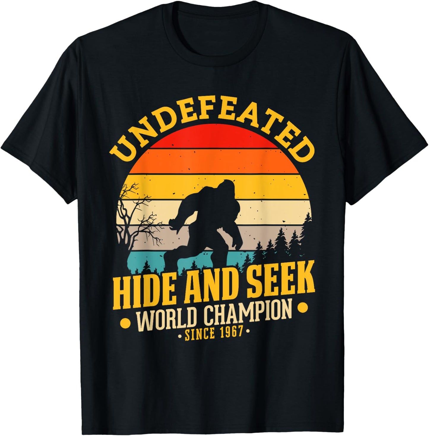 Vintage Bigfoot Undefeated Hide And Seek Champion T-Shirt - T-Shirt | Black