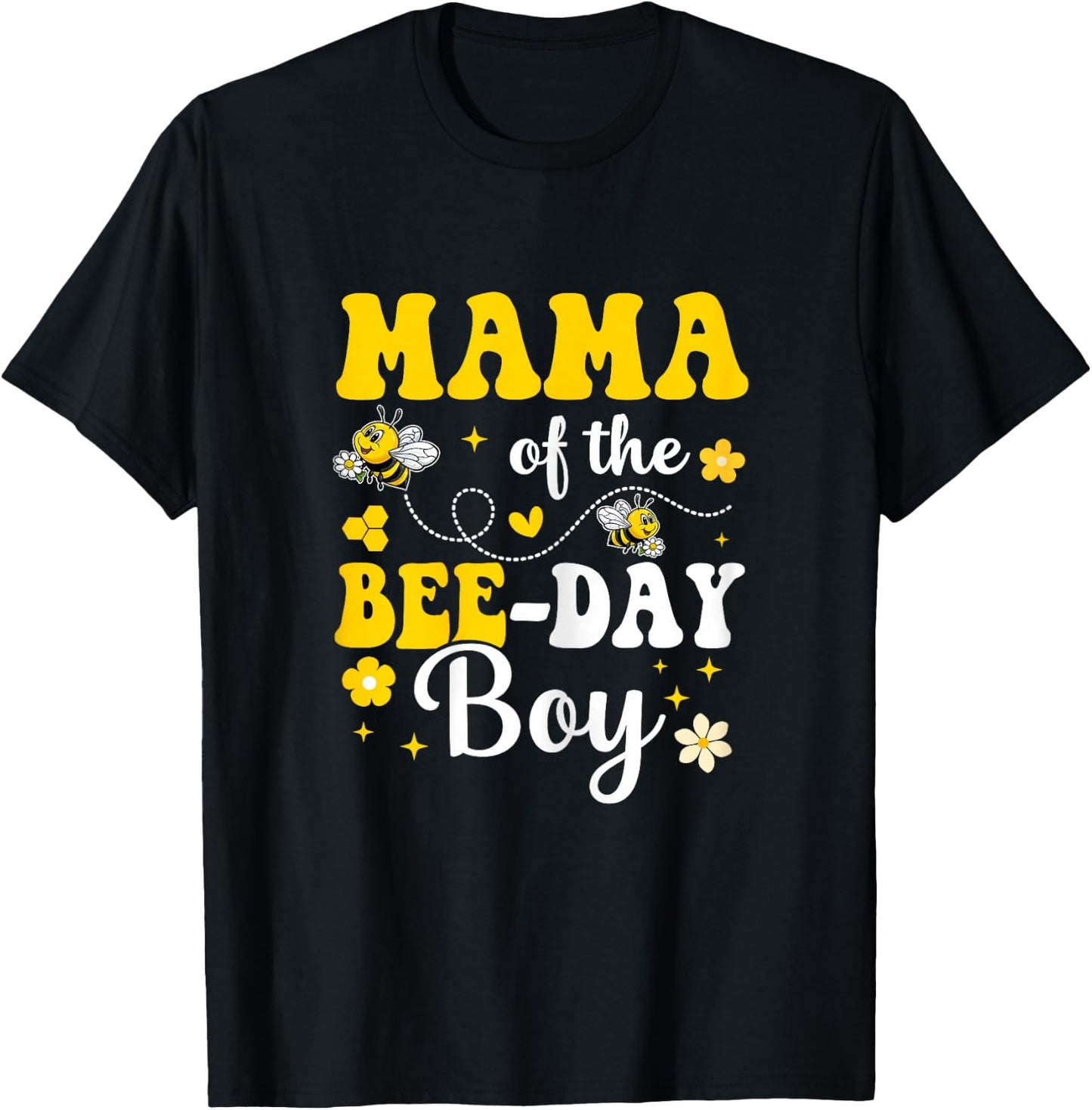 Mama of The Bee Day Boy Bee Birthday Party Matching Family T-Shirt - T-Shirt | Black