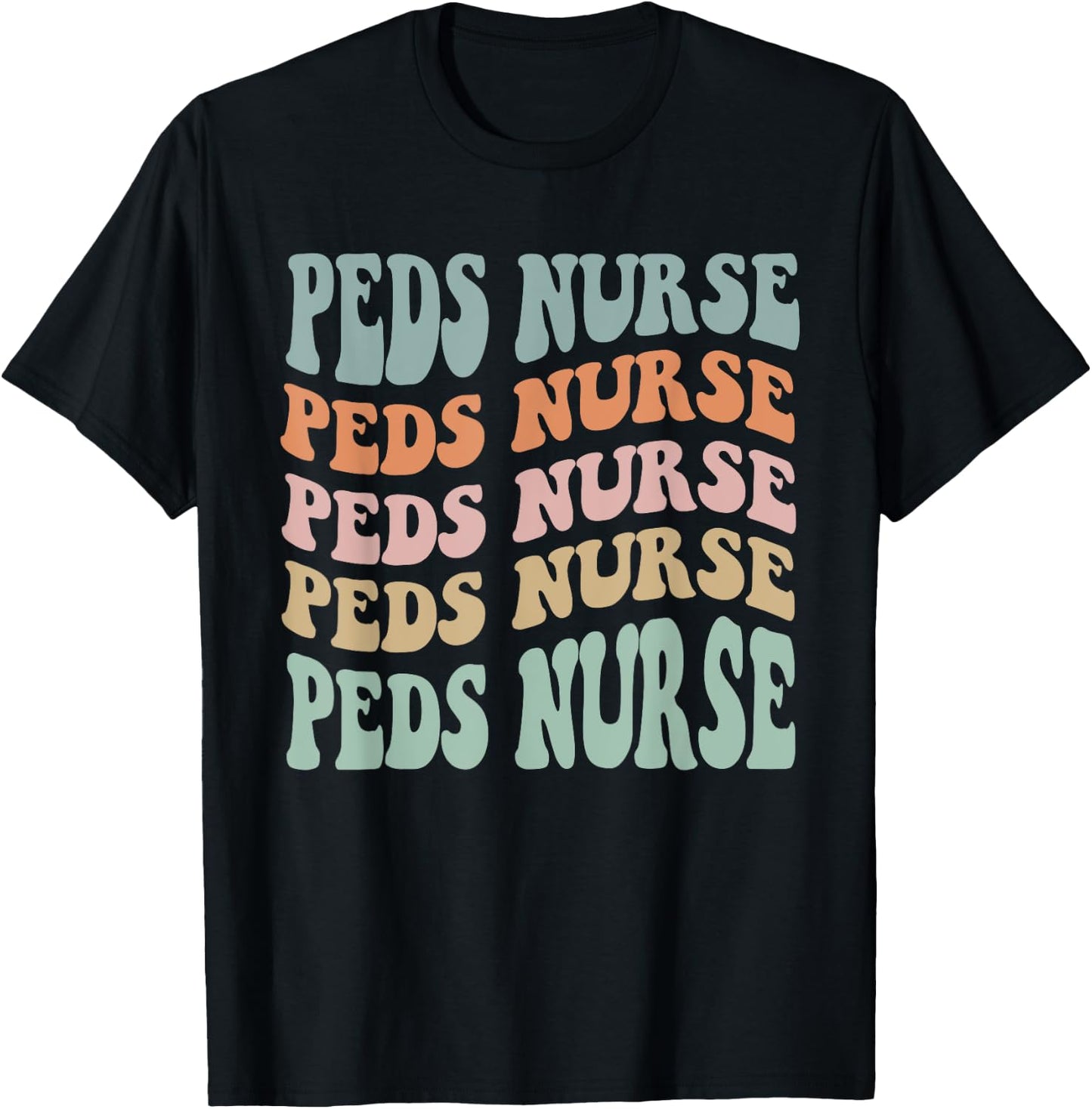 Pediatric Nurse PEDS Nursing Appreciation Pediatric Retro T-Shirt - T-Shirt | Black