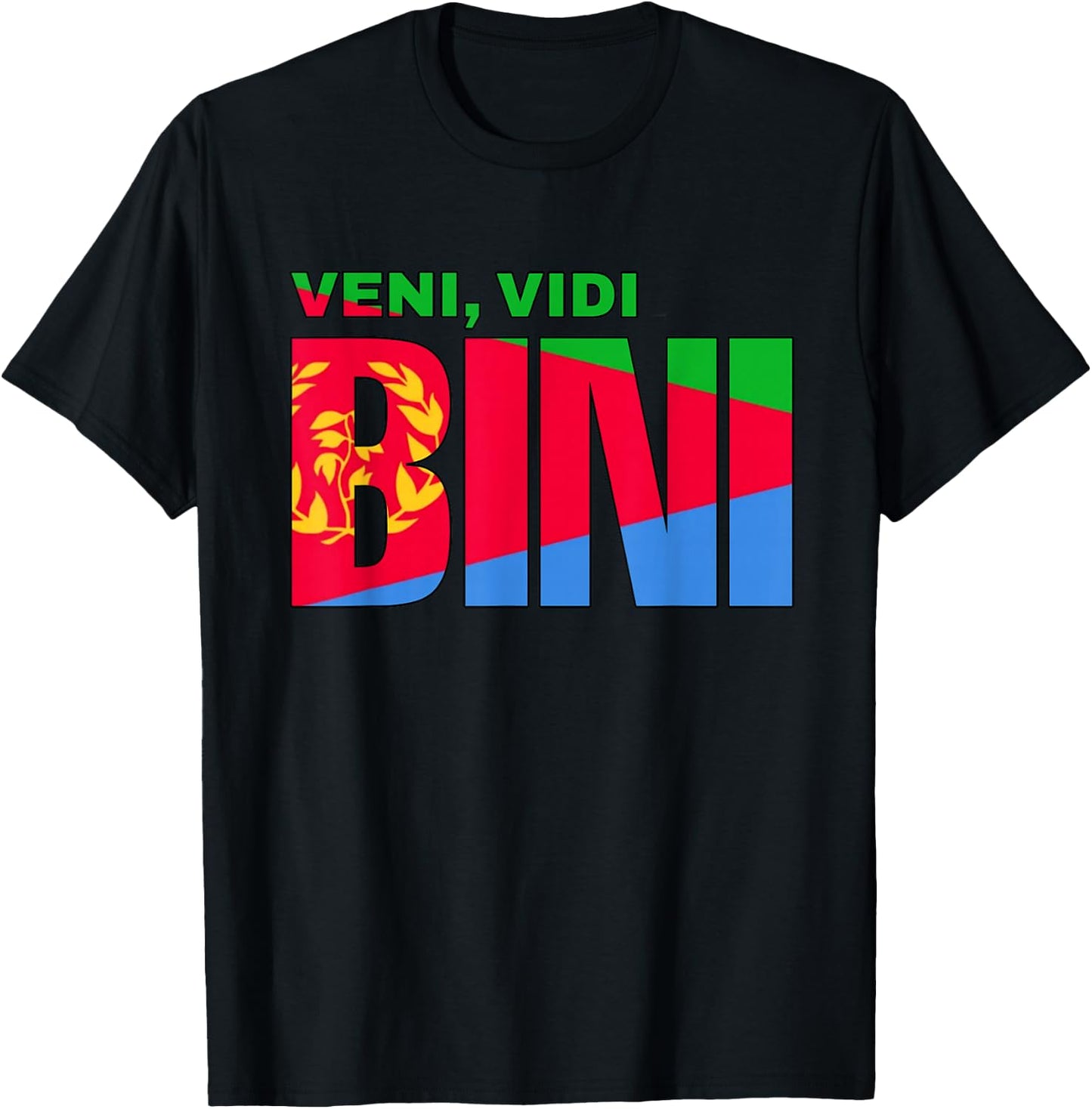 Eritrean Cyclist VENI VIDI BINI Green Jersy Cycling T-Shirt - T-Shirt | Black
