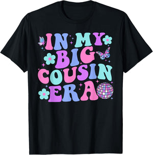 Matching Group Christmas In My Big Cousin Era Groovy T-Shirt - T-Shirt | Black