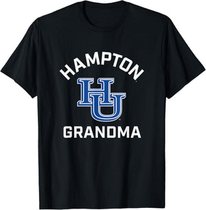 Hampton University Pirates Arched Grandma T-Shirt - T-Shirt | Black