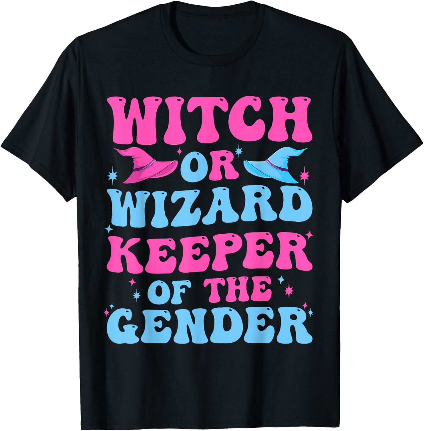 Witch or Wizard Funny Keeper of Gender Gender Reveal Party T-Shirt - T-Shirt | Black