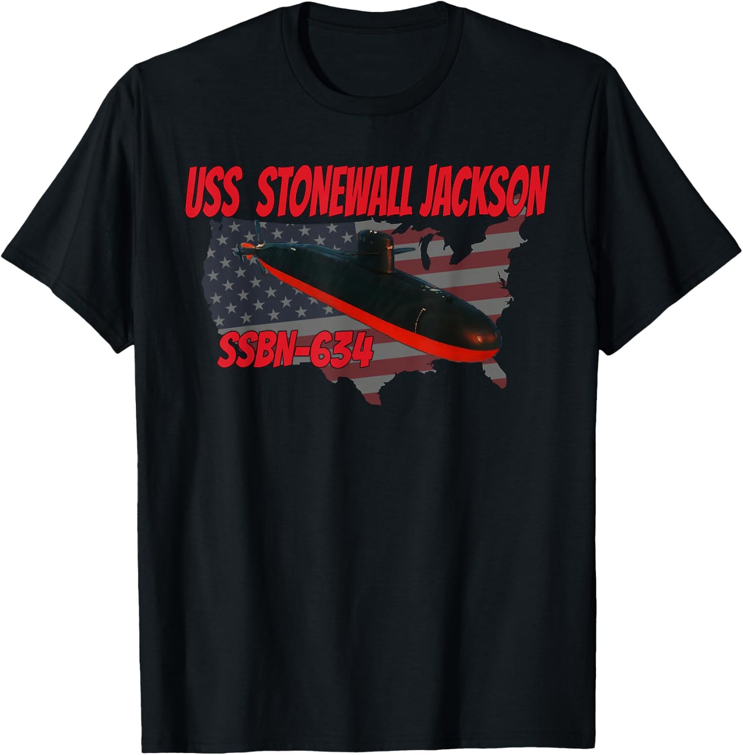 USS Jackson SSBN-634 Submarine Veterans Day Father Grandpa T-Shirt - T-Shirt | Black