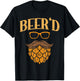 Beerd Beer Face Hops Beard Homebrew Fathers Day Men Dad Gift T-Shirt - T-Shirt | Black