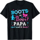 Gender reveal boots or bows papa matching baby party T-Shirt - T-Shirt | Black