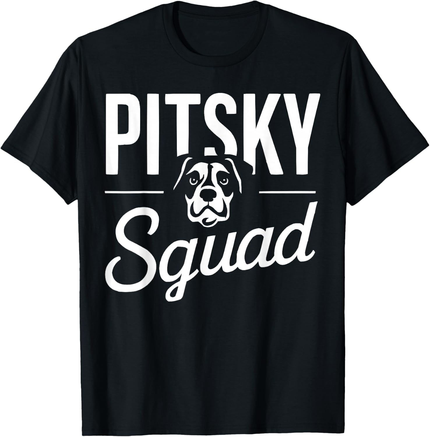 Pitsky Owner Dog Lover Puppy Pit Bull Siberian Husky T-Shirt - T-Shirt | Black