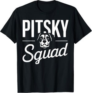 Pitsky Owner Dog Lover Puppy Pit Bull Siberian Husky T-Shirt - T-Shirt | Black