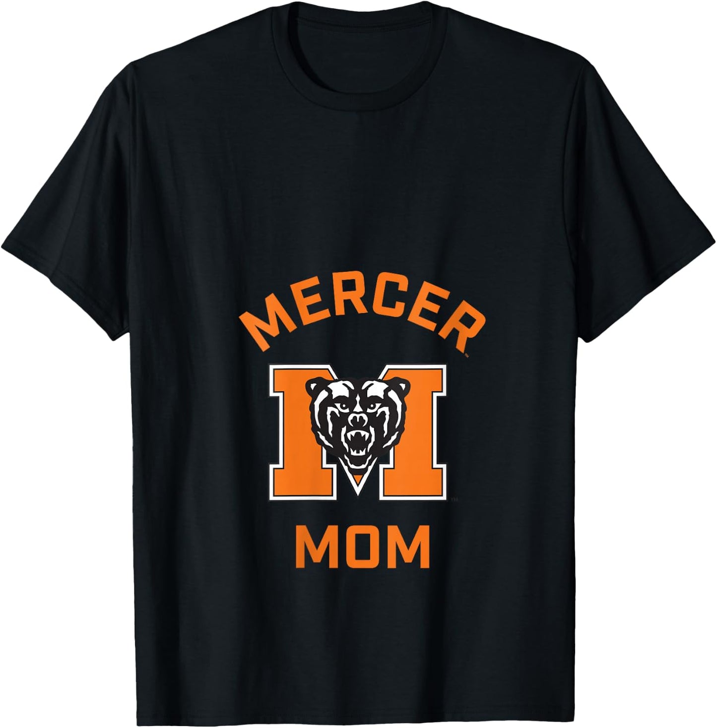 Mercer University Bears Arched Mom V-Neck T-Shirt - T-Shirt | Black