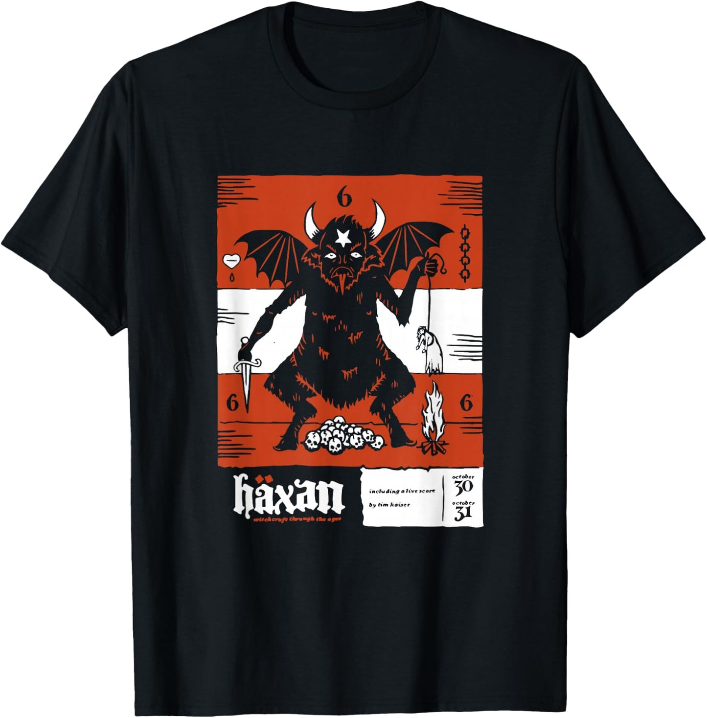 Häxan (1922) Movie Poster Devil Satan Sabbath Silent Film T-Shirt - T-Shirt | Black