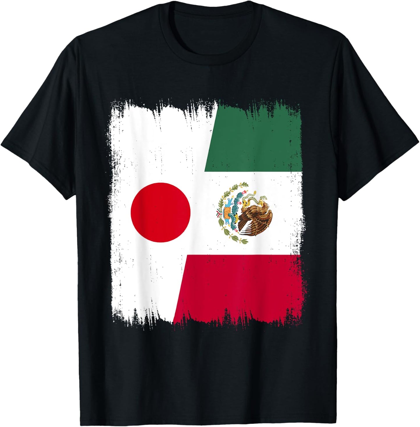 Japan Mexico Flag Japanese Mexican Roots T-Shirt - T-Shirt | Black
