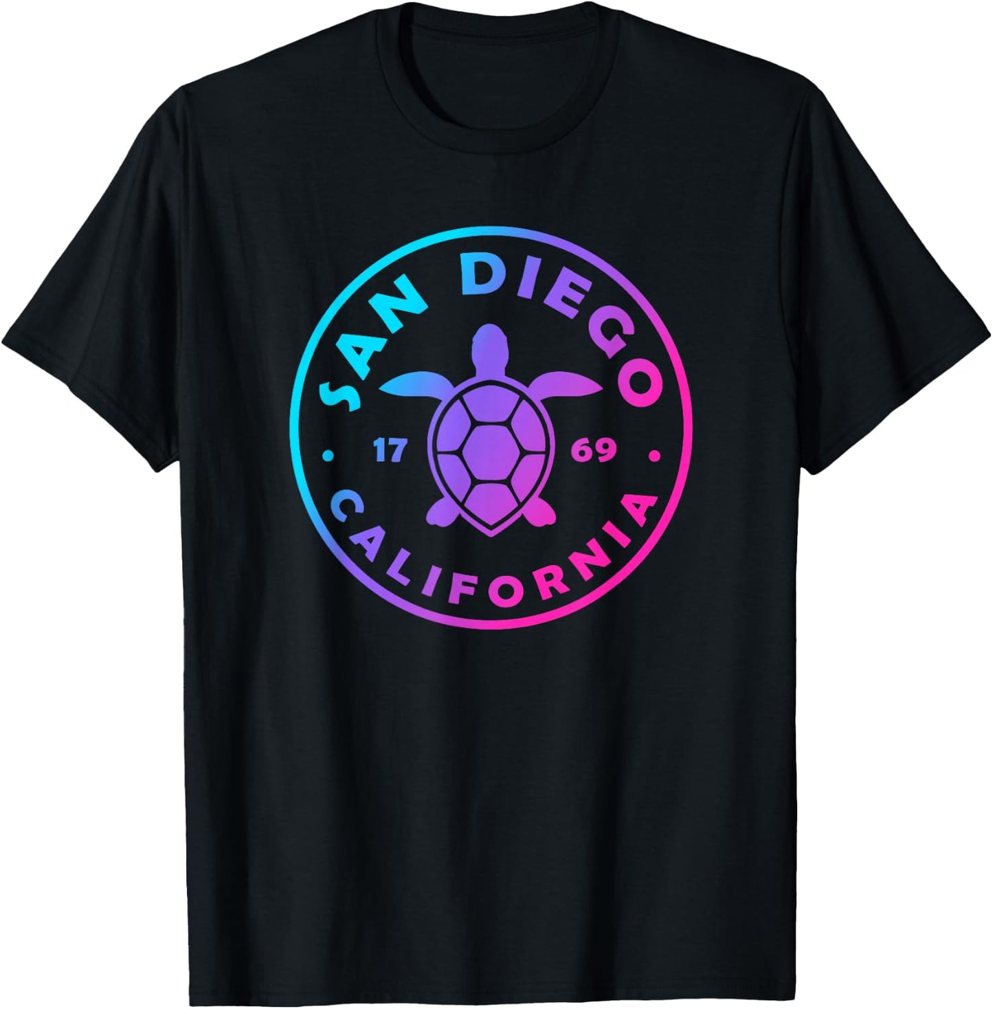 San Diego California Sea Turtle Tie Dye Beach Vacation T-Shirt - T-Shirt | Black