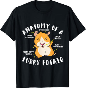 Anatomy Of A Furry Potato Guinea Pig Small Cute Pets T-Shirt - T-Shirt | Black
