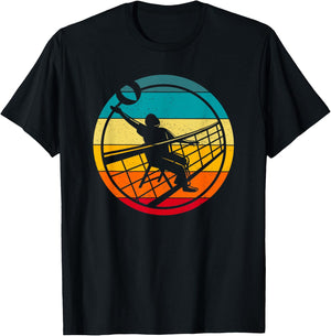Retro Vintage Volleyballer Design Chair Volleyball T-Shirt - T-Shirt | Black