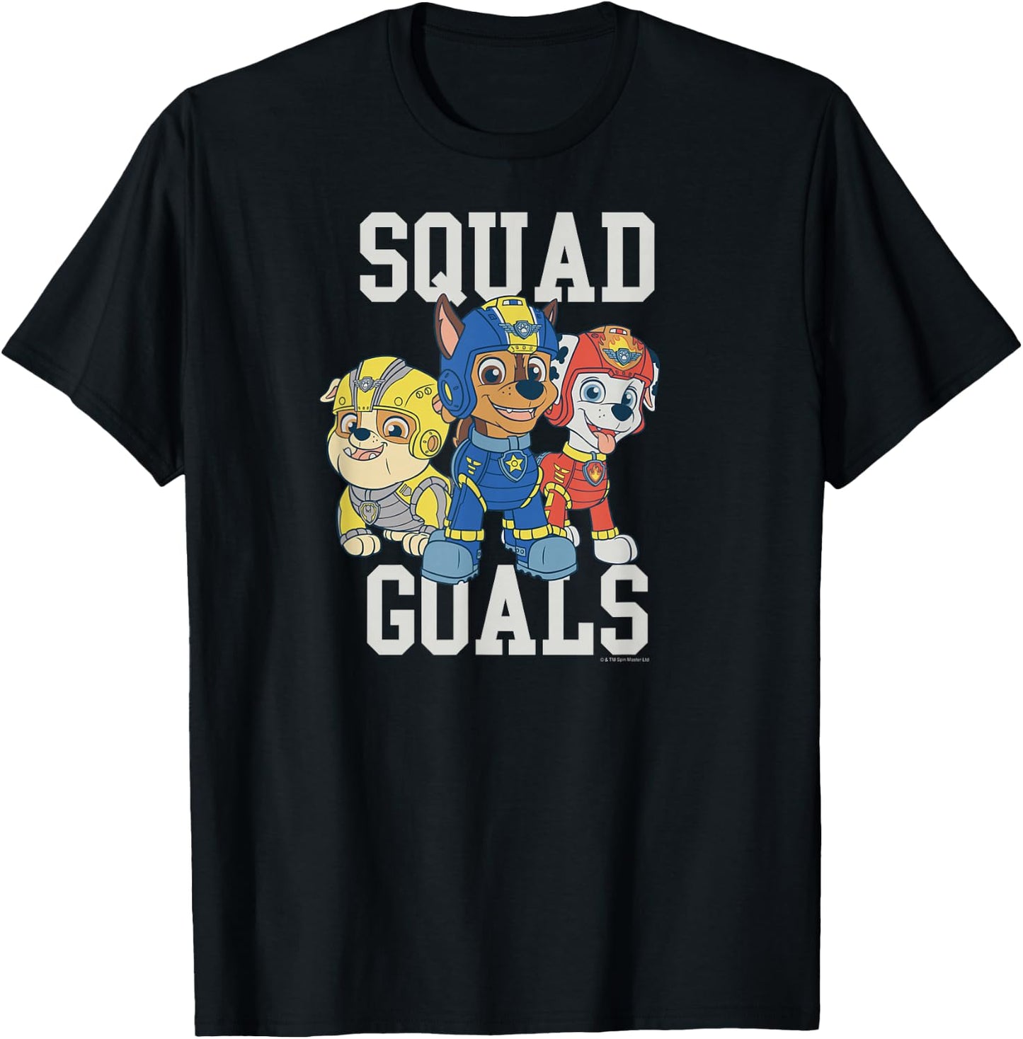 Paw Patrol Series - Chase Rubble Marshall Squad Goals T-Shirt - T-Shirt | Black