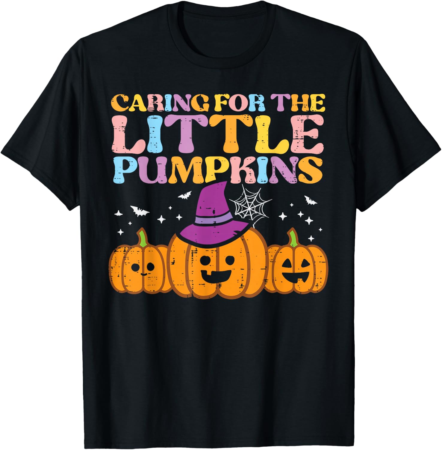 Halloween Nurse Caring Little Pumpkins Nicu Costume Women T-Shirt - T-Shirt | Black