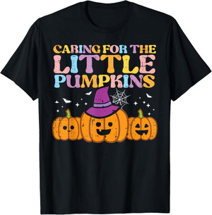Halloween Nurse Caring Little Pumpkins Nicu Costume Women T-Shirt - T-Shirt | Black