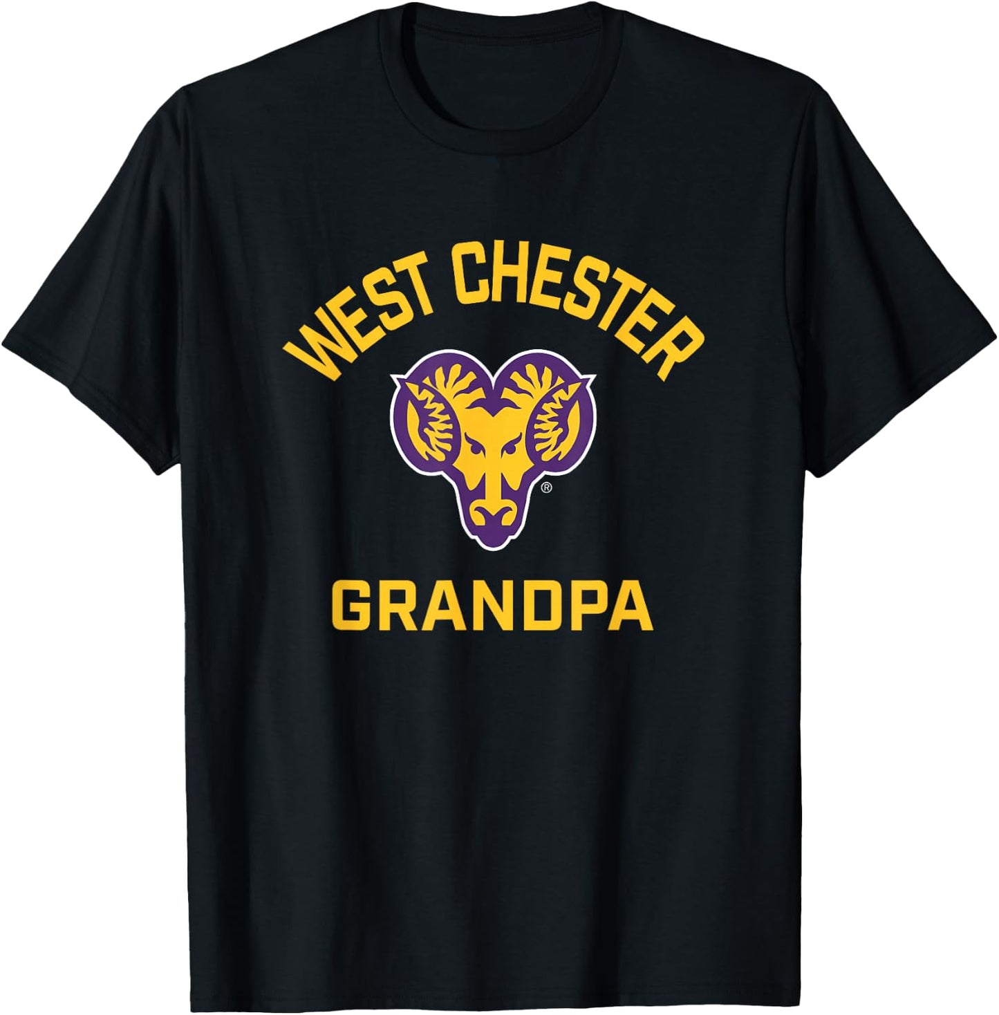 West Chester University Golden Rams Arched Grandpa T-Shirt - T-Shirt | Black