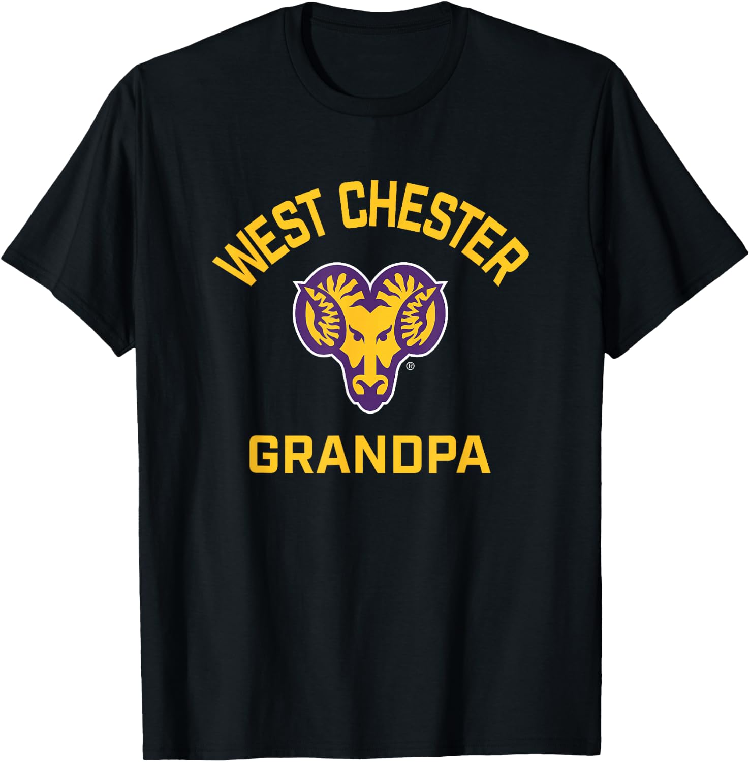 West Chester University Golden Rams Arched Grandpa T-Shirt - T-Shirt | Black