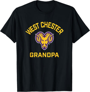 West Chester University Golden Rams Arched Grandpa T-Shirt - T-Shirt | Black