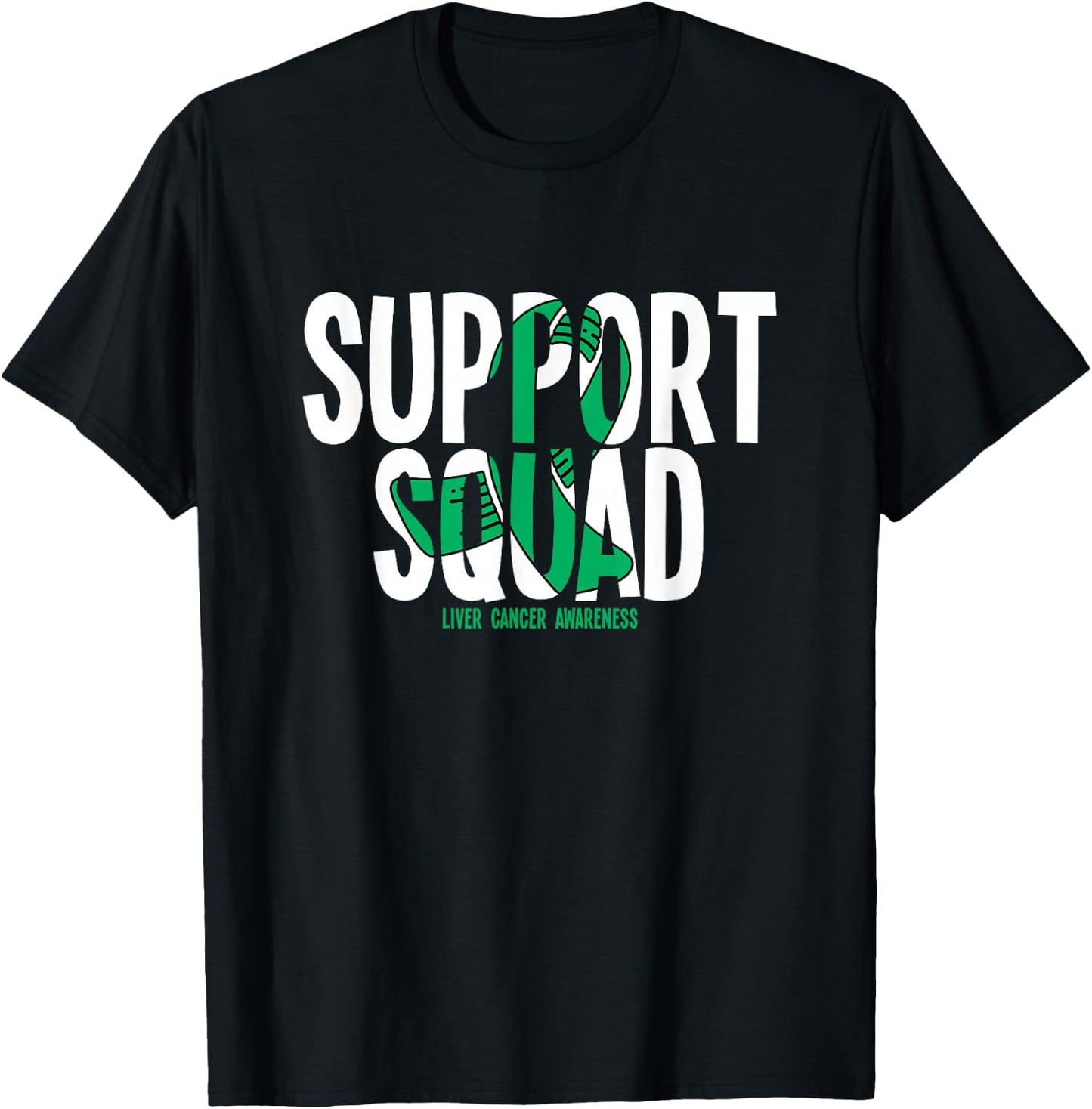 Support Squad Liver Cancer Awareness T-Shirt - T-Shirt | Black