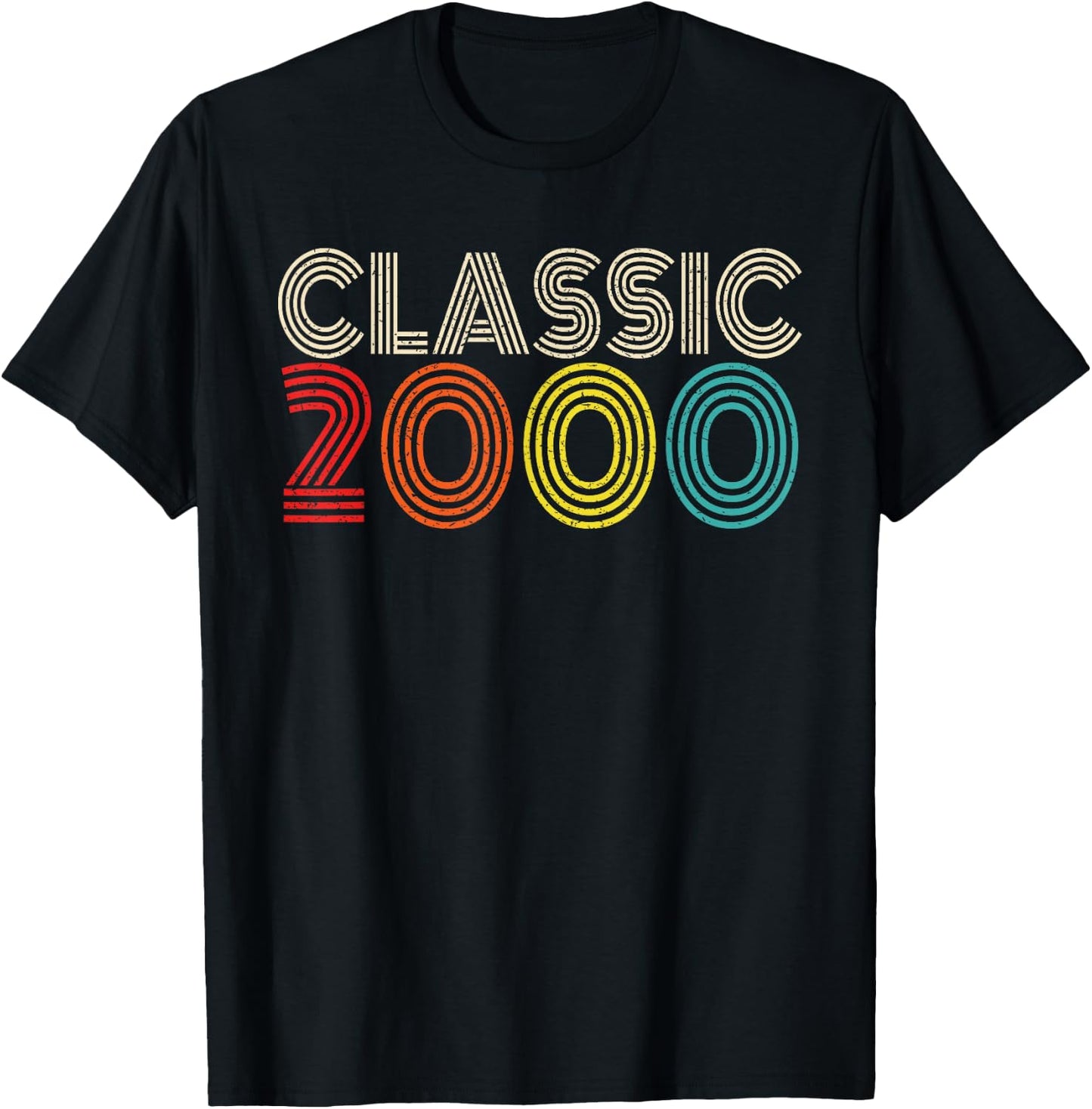 Classic 2000 Vintage 2000 Men Women Vintage Year Birthday T-Shirt - T-Shirt | Black