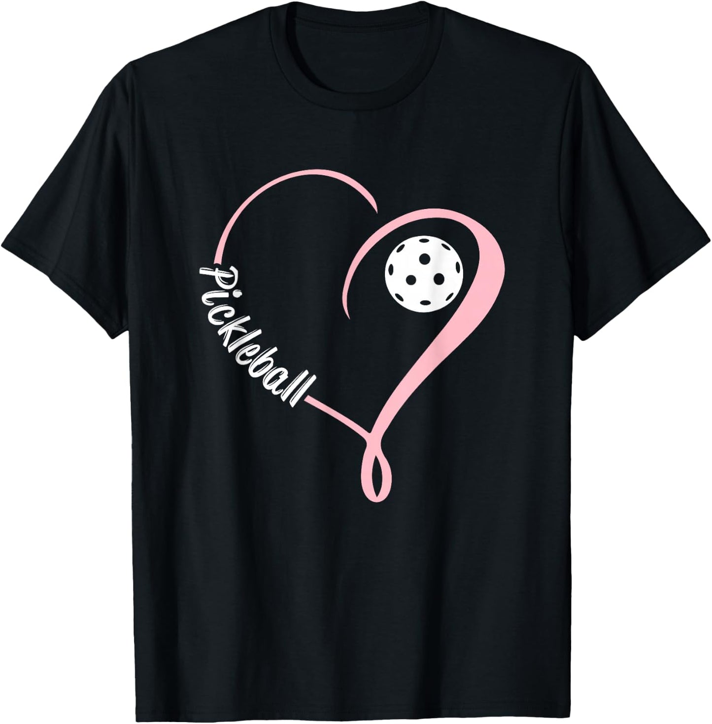 Pickleball Shirts Ladies Valentine's Day Pickleball Lover T-Shirt - T-Shirt | Black