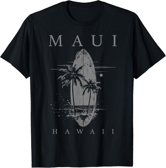 Maui Hawaii Surf Vintage Surf Surfer T-Shirt - T-Shirt | Black