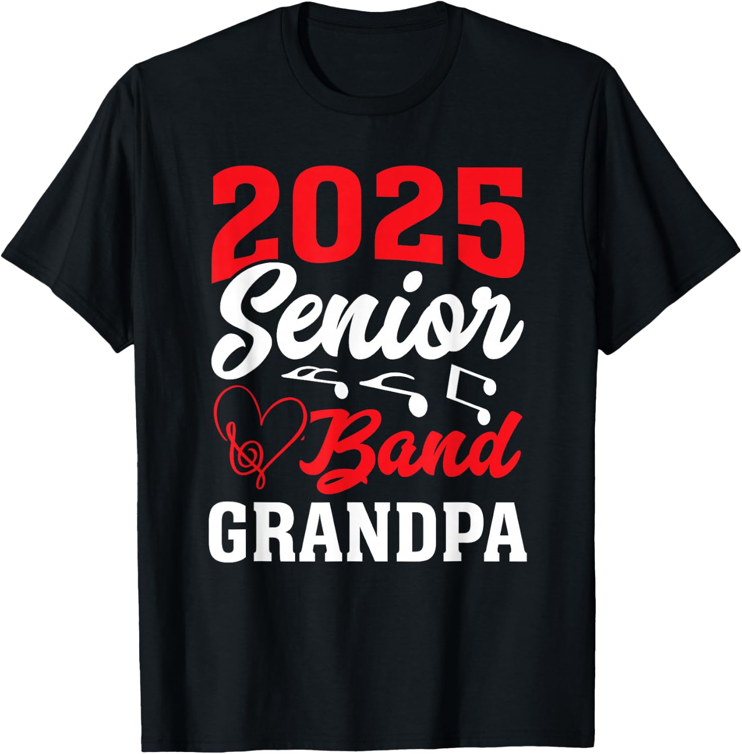 2025 band senior Grandpa class of 2025 graduation T-Shirt - T-Shirt | Black