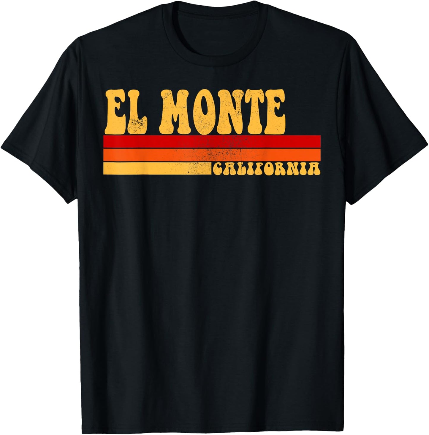 EL MONTE California City Vintage Roots Retro Design 70s 80s T-Shirt - T-Shirt | Black