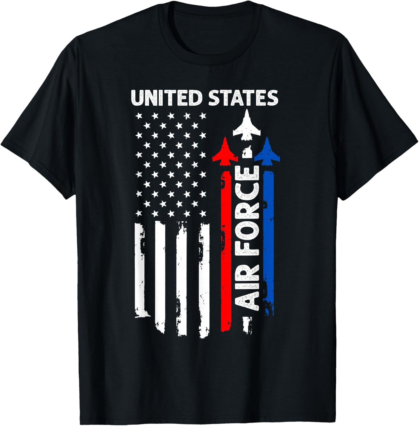 United States Air Force American USA Flag July 4th Patriotic T-Shirt - T-Shirt | Black