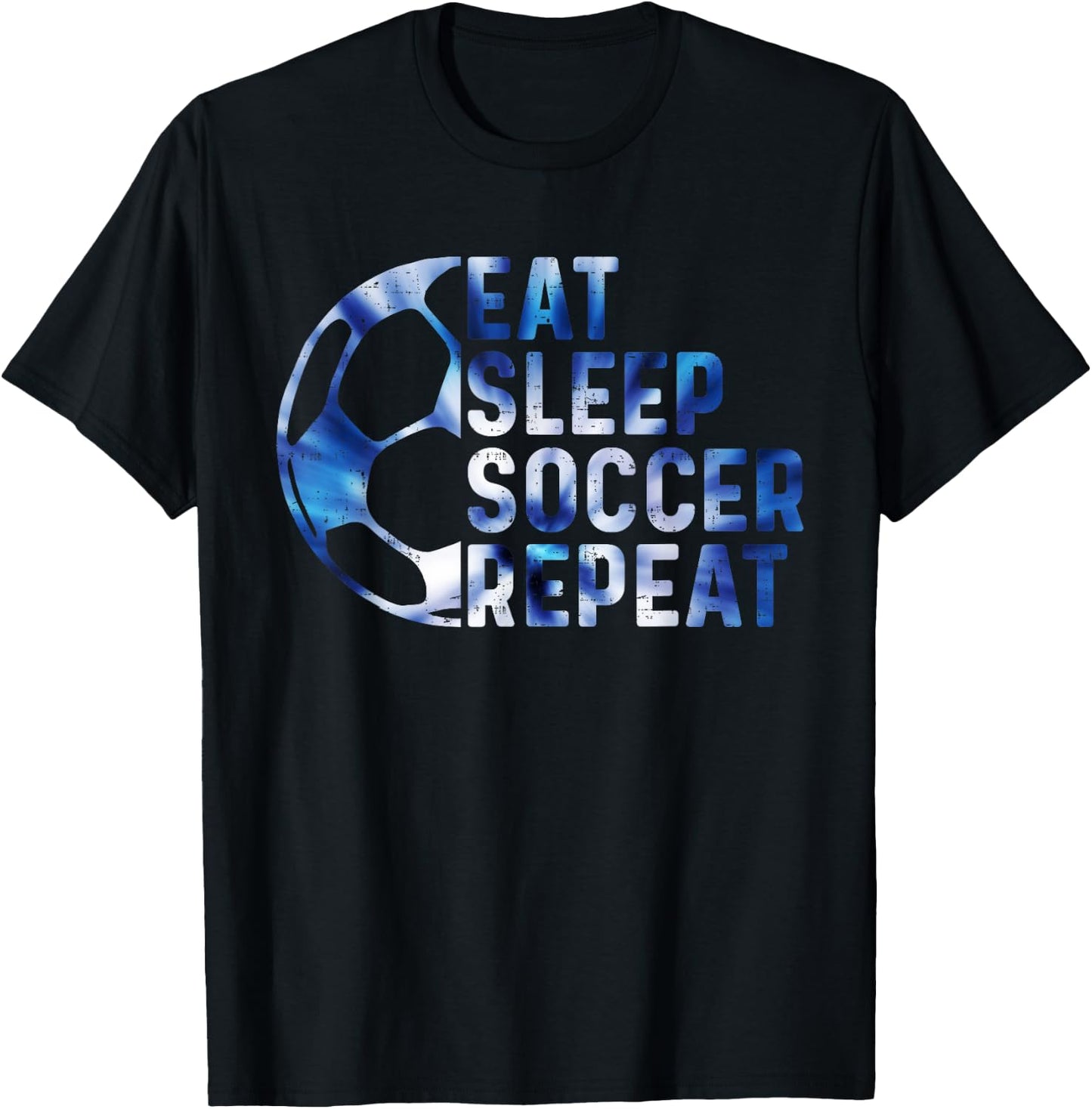 Funny Eat Sleep Soccer Repeat For Boys Kids Soccer Lover T-Shirt - T-Shirt | Black
