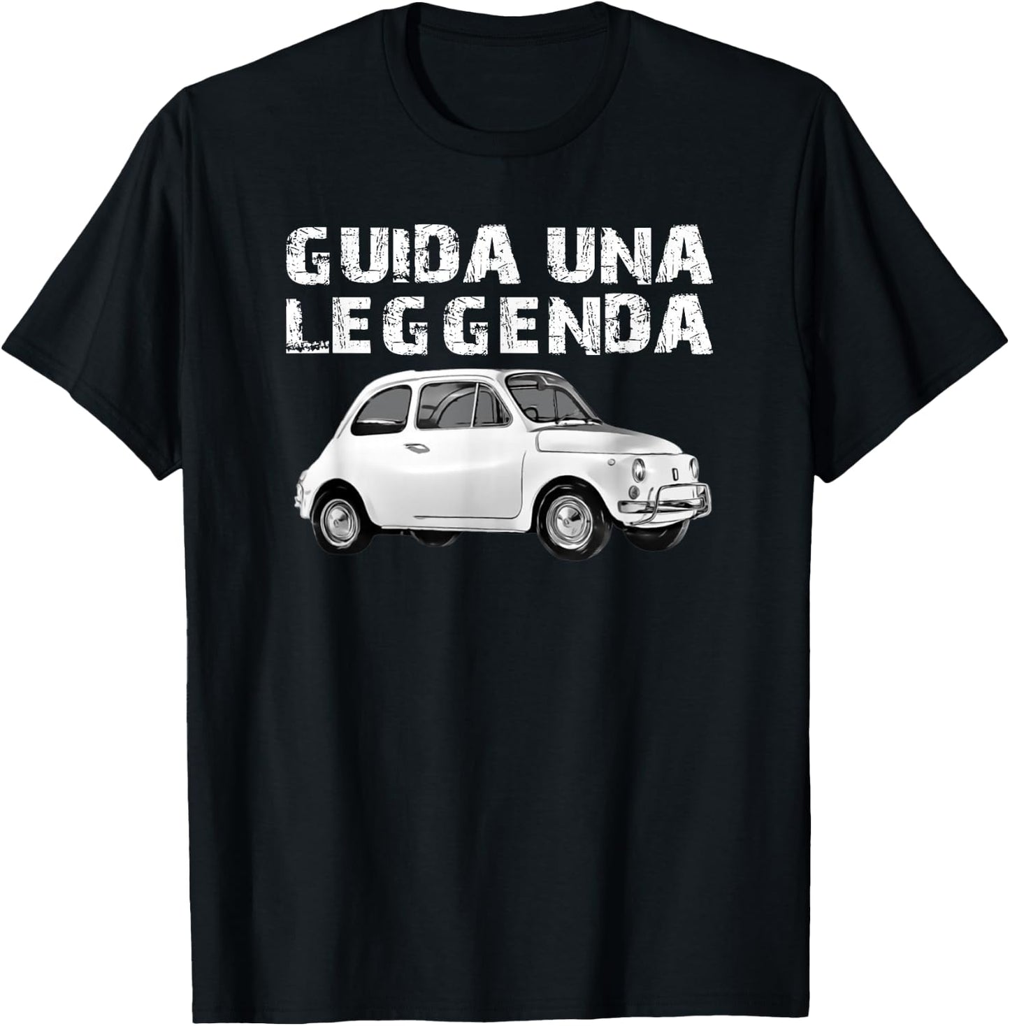 DOMI Fiat 500 Classic , Black, Small, Short Sleeve T-Shirt - T-Shirt | Black