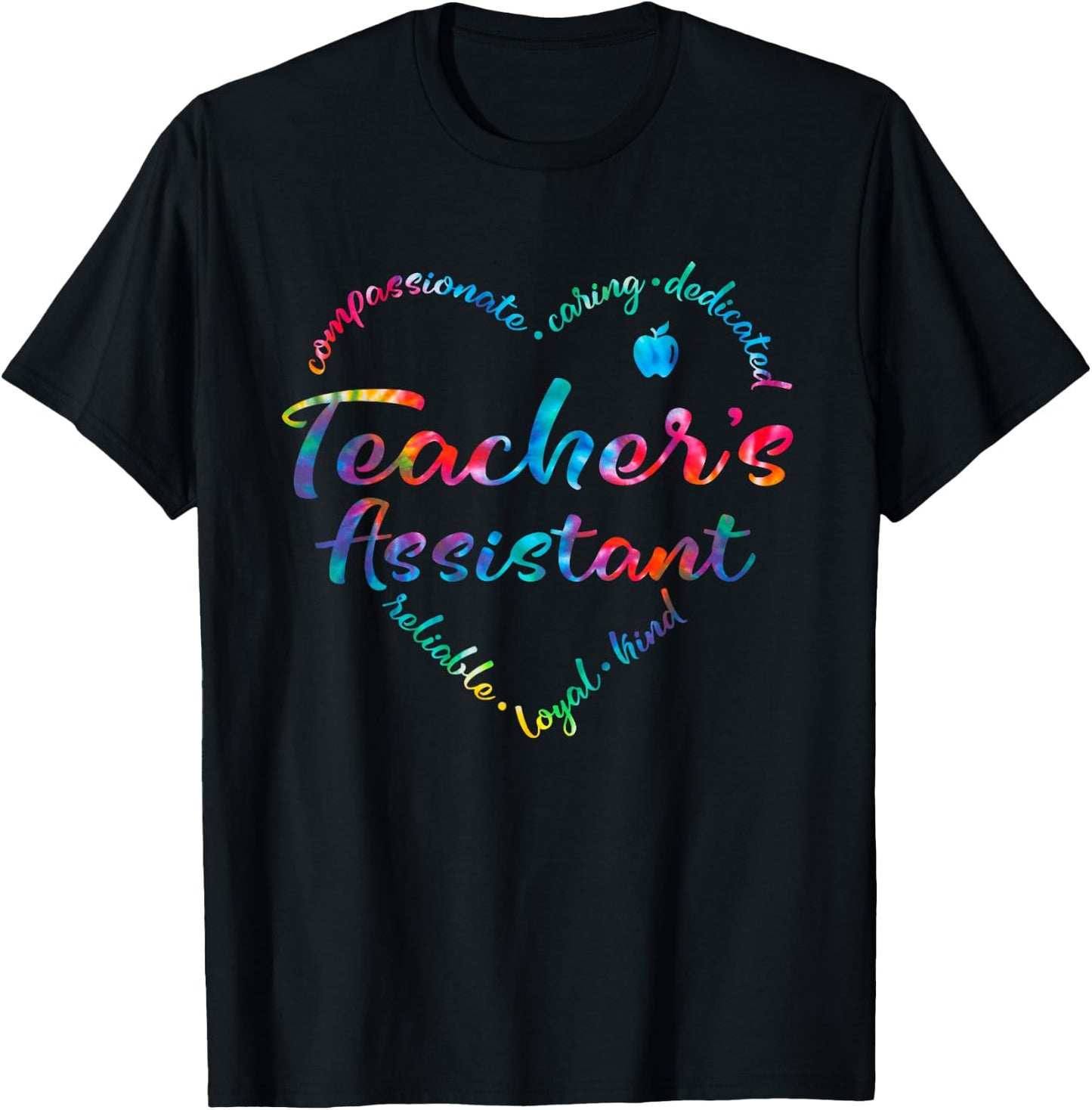 Tie Dye Teacher Assistant Squad Appreciation Teaching School T-Shirt - T-Shirt | Black