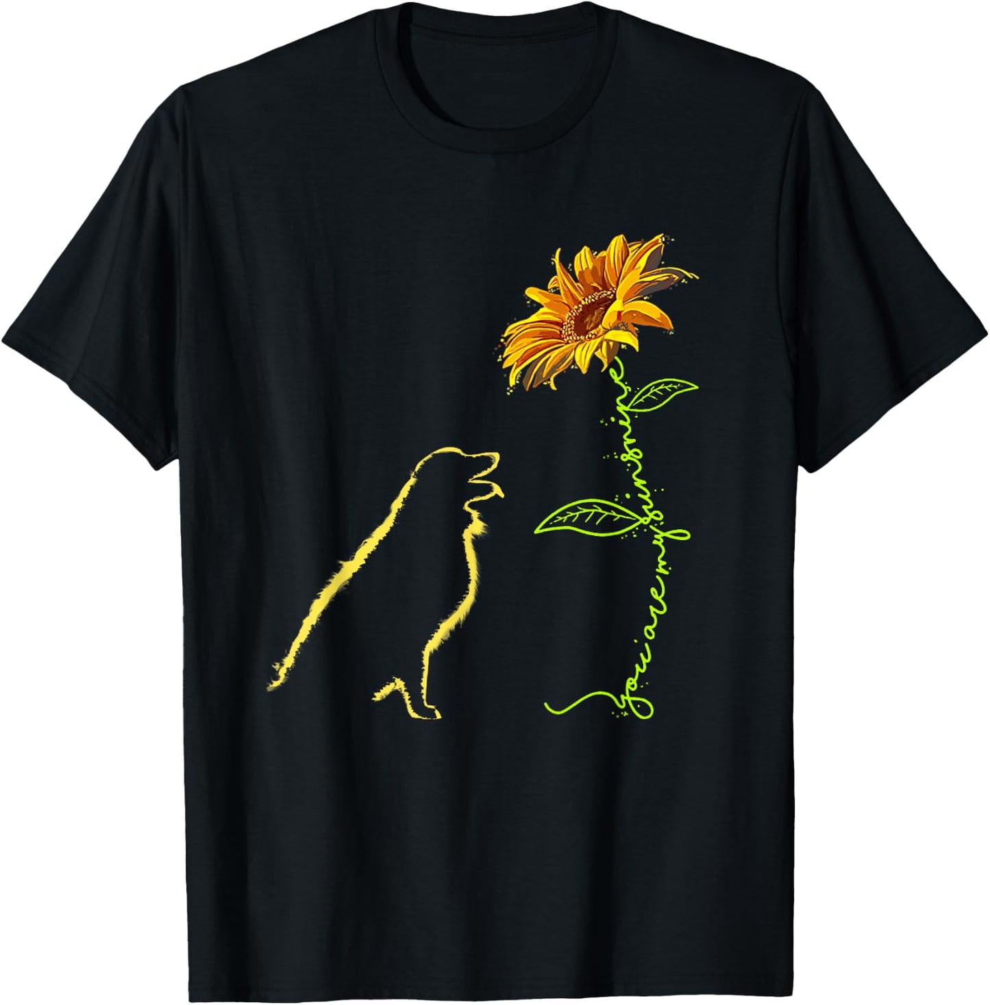 You Are My Sunshine Dog Sunflower Funny For Dog Lover T-Shirt - T-Shirt | Black