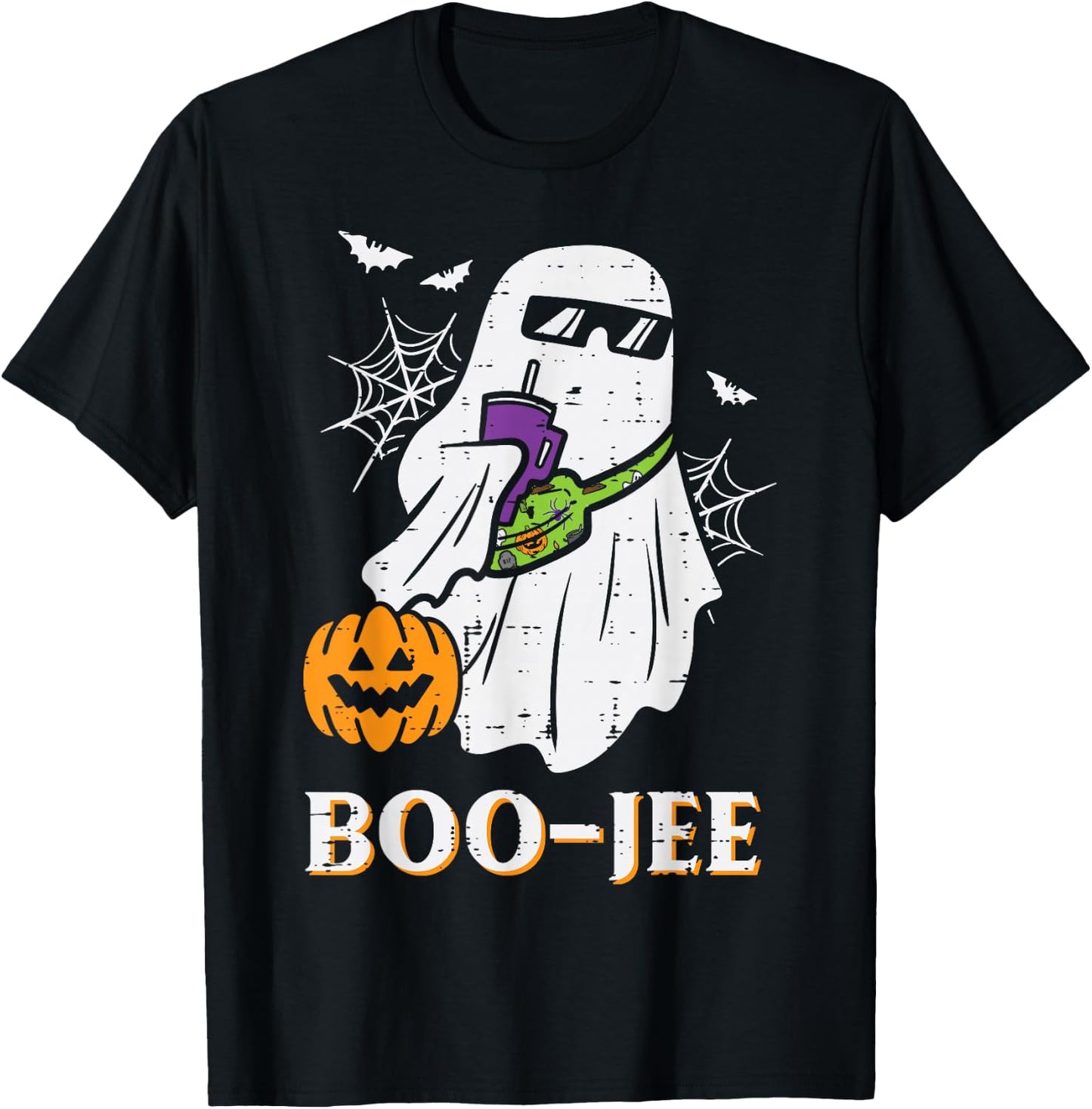 Halloween Boo Jee Ghost Boujee Bougie Costume Women Kids Men T-Shirt - T-Shirt | Black