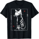 Abstract Cat Minimalist Japanese Brushstroke Streetwear Art T-Shirt - T-Shirt | Black