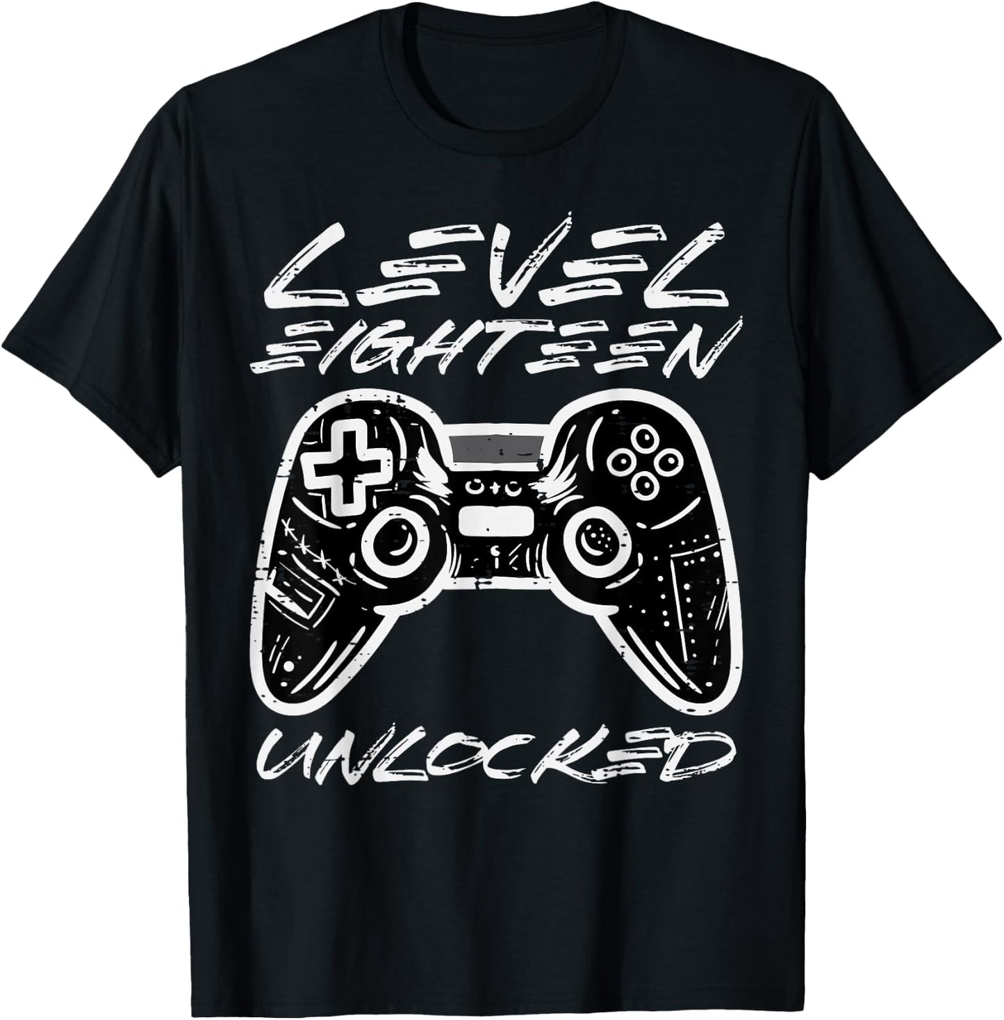 Level Eighteen Unlocked Gamer 18th Birthday Gaming Boys Men T-Shirt - T-Shirt | Black