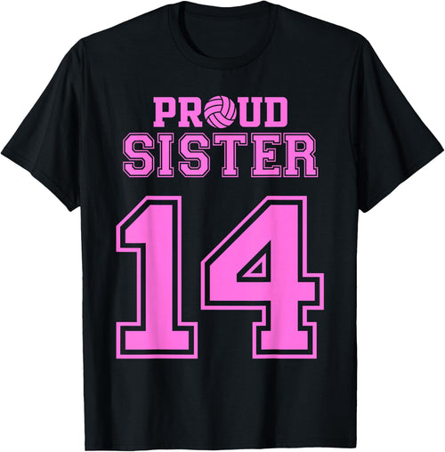 Proud Volleyball Sister Number 14 P