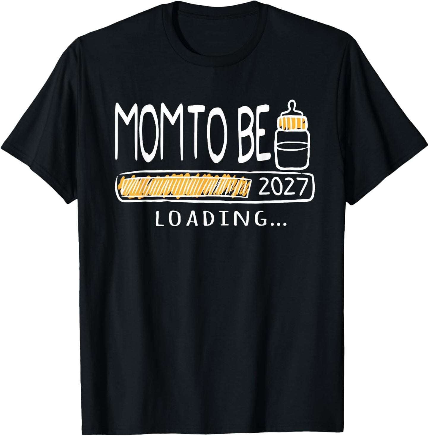 Mom to Be 2027 Loading New Mom Est. 2027 Mommy Mothers Day T-Shirt - T-Shirt | Black
