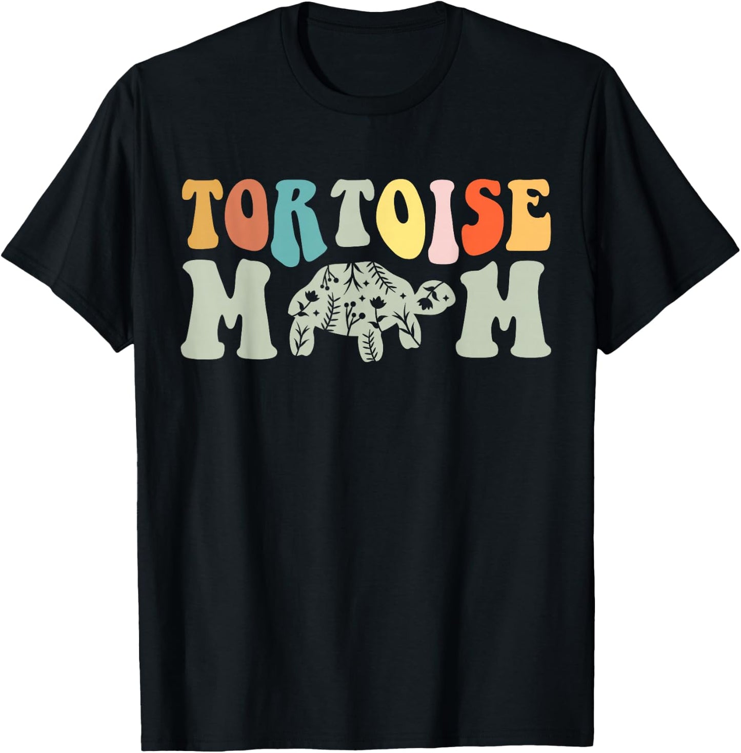 RoyalTees : Women's Tortoise Mom - Black, Small, Short Sleeve T-Shirt - T-Shirt | Black