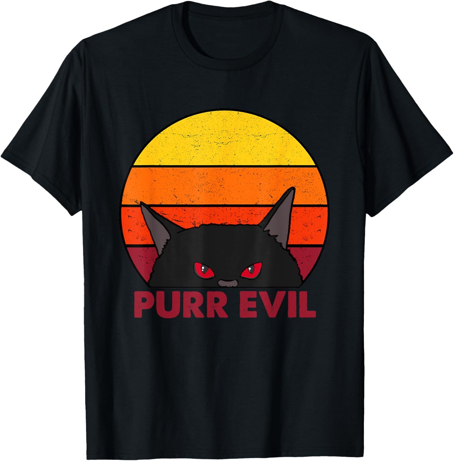 Satanic Cat Evil Black Cat Funny Purr Evil Cat T-Shirt - T-Shirt | Black
