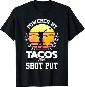 Shot Put Shirt Funny Taco Lover Track and Field Shot Putter T-Shirt - T-Shirt | Black