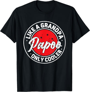 Papoo Like A Grandpa Only Cooler Retro Men Father's Day T-Shirt - T-Shirt | Black