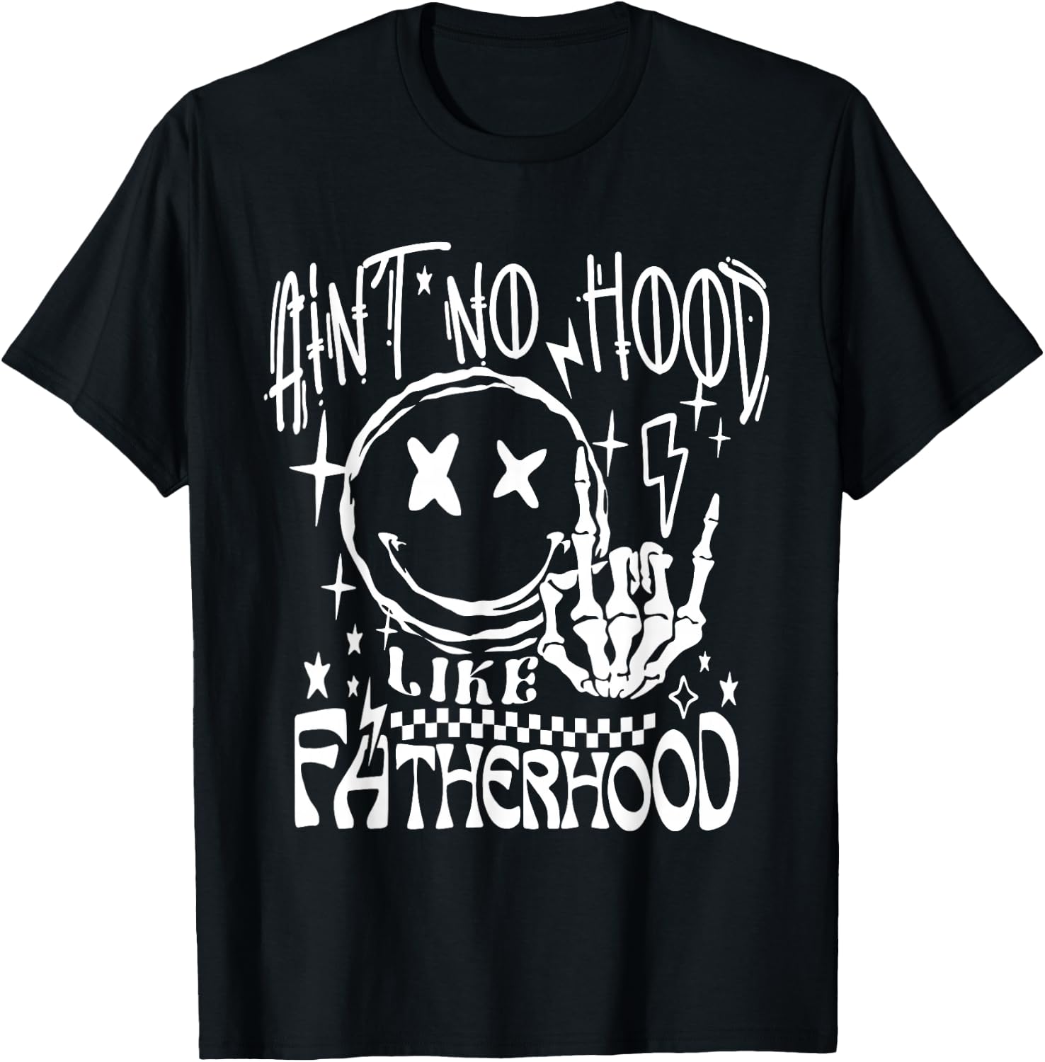 Aint No Hood Like Fatherhood New Dad Father's Day Dad Life T-Shirt - T-Shirt | Black